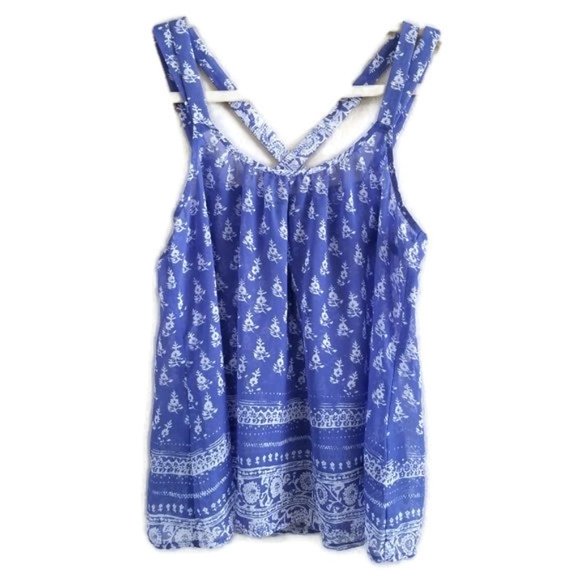 Express Tops - EXPRESS BLUE SLEEVELESS BLOUSE